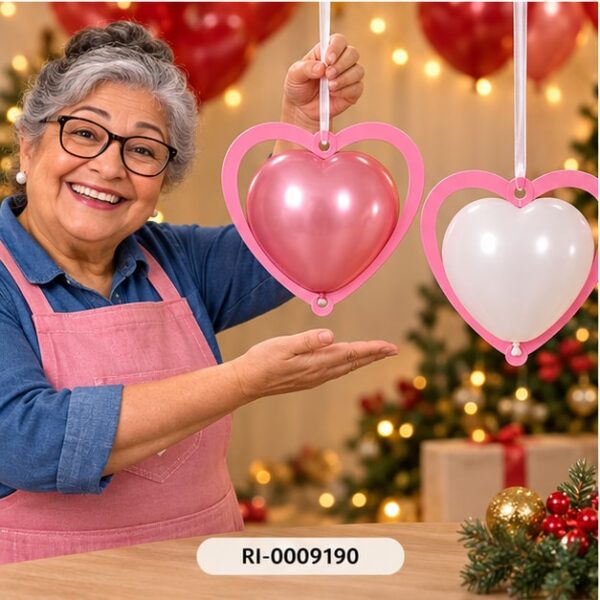 RI-0009190 Set de 2 Colgantes Corazón para Globos de 8,5 cm Feliz