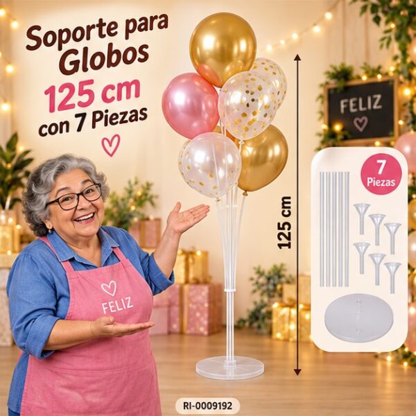 RI-0009192 Soporte para Globos de 125 cm con 7 Piezas Feliz