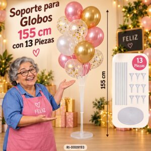 RI-0009193 Soporte para Globos de 155 cm con 13 Piezas Feliz
