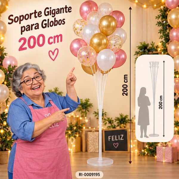 RI-0009195 Soporte Gigante para Globos de 200 cm Feliz