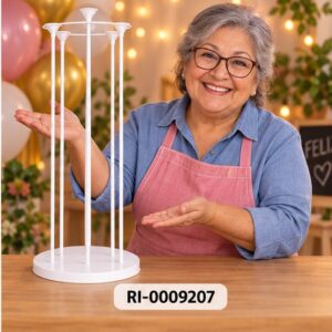 RI-0009207 Soporte Circular Blanco para Globos de 90 cm Feliz