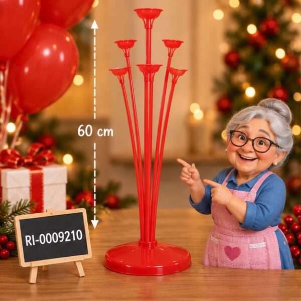 RI-0009210 Soporte para Globos Rojo de 60 cm Feliz