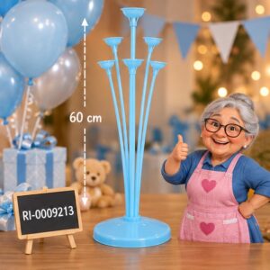 RI-0009213 Soporte para Globos Celeste de 60 cm Feliz