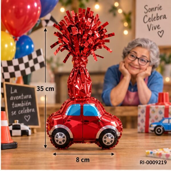RI-0009219 Peso para Globos Diseño Coche de 35 x 8 cm Feliz