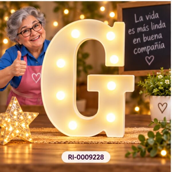 Letra LED G Feliz