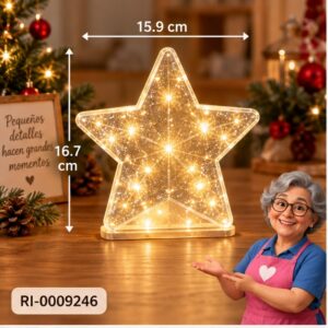 RI-0009246 Lámpara LED Forma Estrella de 15,9 x 16,7 cm Feliz