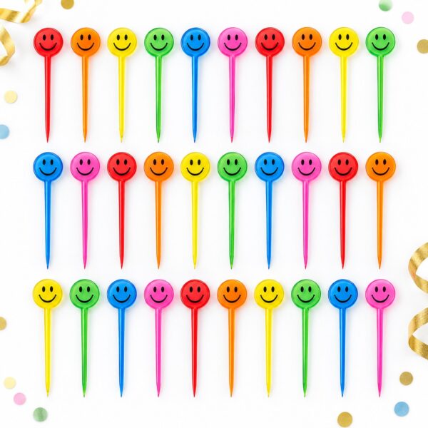RI-0009413 Set de 24 Tenedores Multicolor para Fiesta de 9,5 cm Feliz