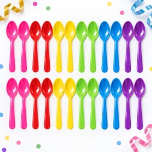 RI-0009414 Set de 24 Cucharas Multicolor para Fiesta de 10,5 cm Feliz