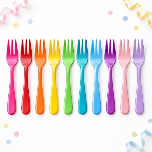 RI-0009415 Set de 12 Mini Cucharas Multicolor para Cóctel de 10,5 cm Feliz