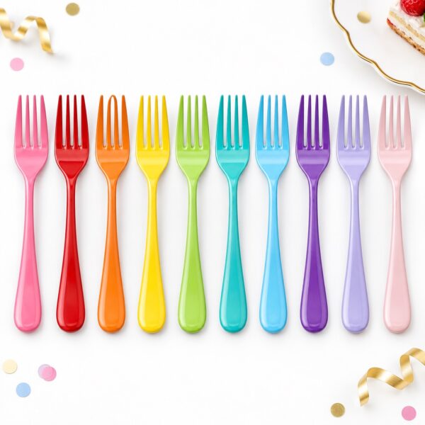 RI-0009419 Set de 10 Cucharas Multicolor para Pastel de 14,5 cm Feliz