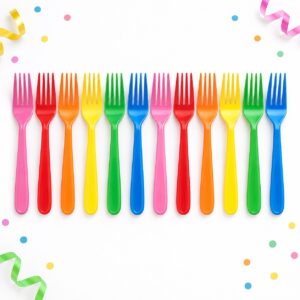 RI-0009420 Set de 12 Tenedores Plásticos Multicolor de 15,5 cm Feliz