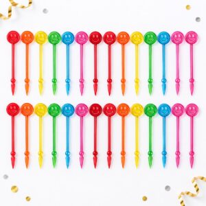 RI-0009422 Set de 30 Pinchos Multicolor para Cóctel de 8,8 cm Feliz