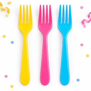RI-0009440 Set de 3 Tenedores Plásticos de 21 cm Feliz