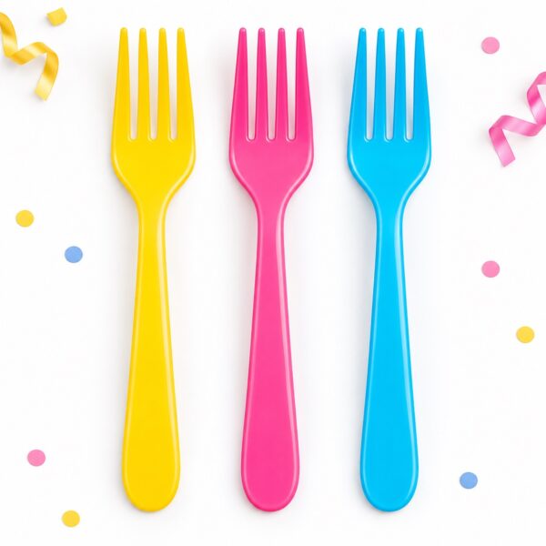 RI-0009440 Set de 3 Tenedores Plásticos de 21 cm Feliz