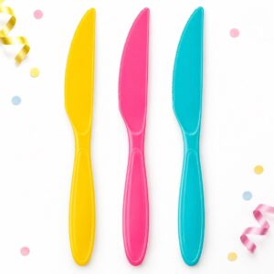 RI-0009441 Set de 3 Cuchillos Plásticos de 21 cm Feliz