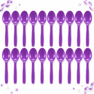 RI-0009451 Set de 20 Cucharas Plásticas Violetas de 14,5 cm Feliz