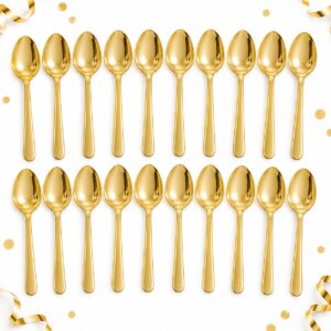 RI-0009454 Set de 20 Cucharas Plásticas Doradas de 14,5 cm Feliz