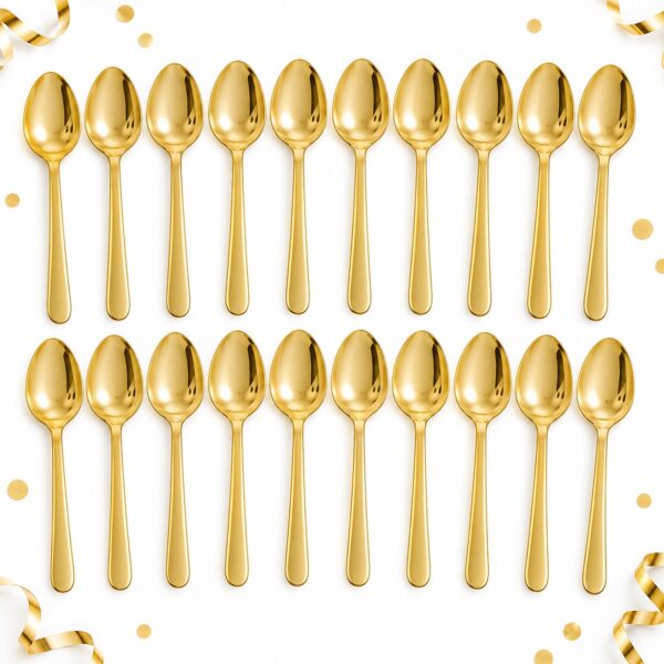 RI-0009454 Set de 20 Cucharas Plásticas Doradas de 14,5 cm Feliz