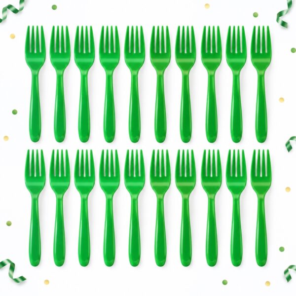 RI-0009464 Set de 20 Tenedores Plásticos Verdes de 15 cm Feliz
