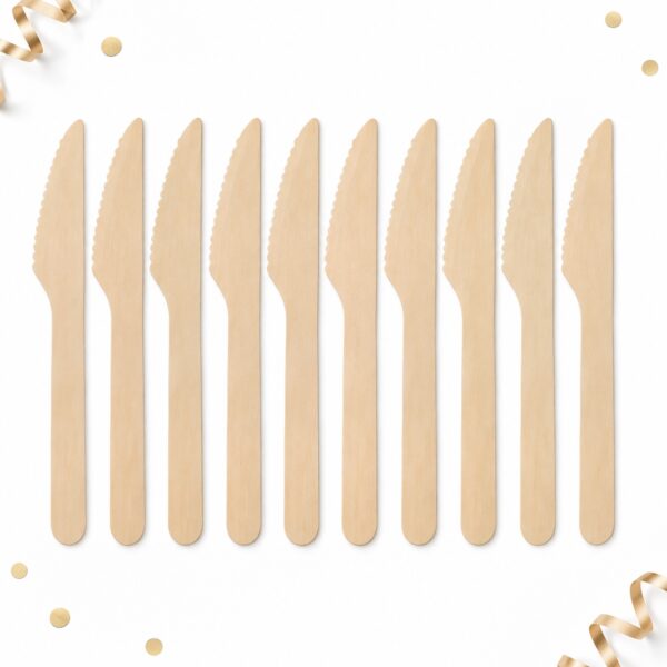 Set de 10 Cuchillos de Madera de 14 cm Feliz