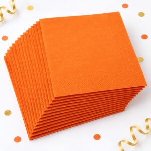 Set de 16 Servilletas Naranjas de 33 x 33 cm Feliz