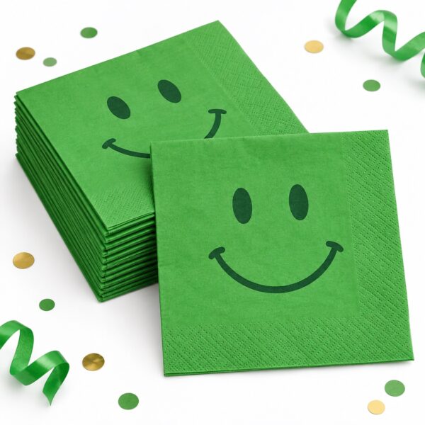 RI-0009469 Set de 16 Servilletas Verdes de 33 x 33 cm Feliz