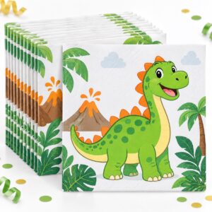 Set de 16 Servilletas con Dinosaurio de Caricatura de 33 cm Feliz
