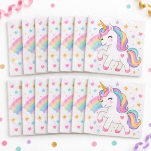 Set de 16 Servilletas con Unicornio de 33 cm Feliz