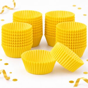 Set de 100 Cápsulas Amarillas para Cupcake de 11 x 3 cm Feliz