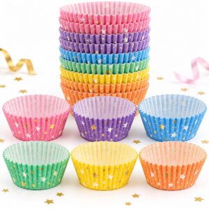 Set de 100 Cápsulas Multicolor Cielo Estrellado para Cupcake de 11 x 3 cm Feliz