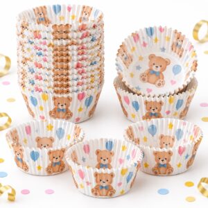 Set de 100 Cápsulas con Ositos para Cupcake de 11 x 3 cm Feliz