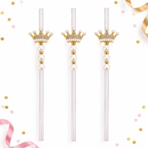 RI-0009517 Set de 3 Bombillas con Corona y Perlas de 19,7 cm Feliz