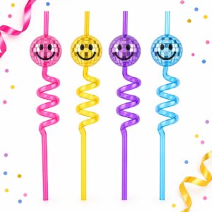 Set de 4 Bombillas Espirales con Bola Disco de 27 cm Feliz