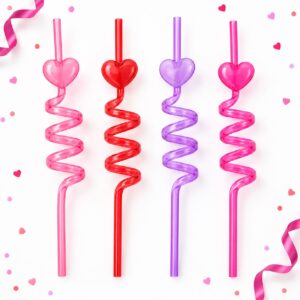Set de 4 Bombillas Espirales con Corazones de 24 cm Feliz