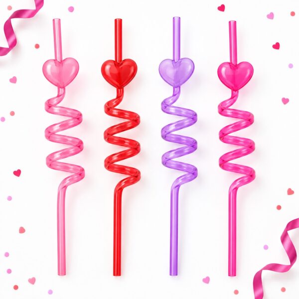 RI-0009521 Set de 4 Bombillas Espirales con Corazones de 24 cm Feliz