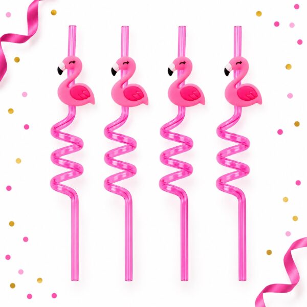 RI-0009522 Set de 4 Bombillas Espirales con Flamencos de 24 cm Feliz