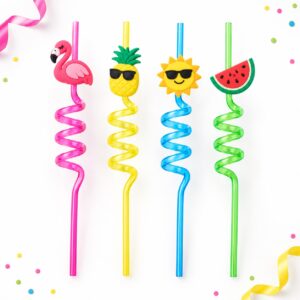 Set de 4 Bombillas Espirales con Diseños de Verano de 24 cm Feliz