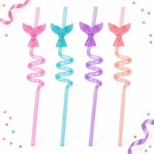 Set de 4 Bombillas Espirales con Cola de Pez de 27 cm Feliz