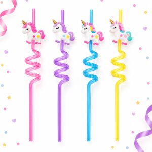 Set de 4 Bombillas Espirales con Unicornios de 27 cm Feliz