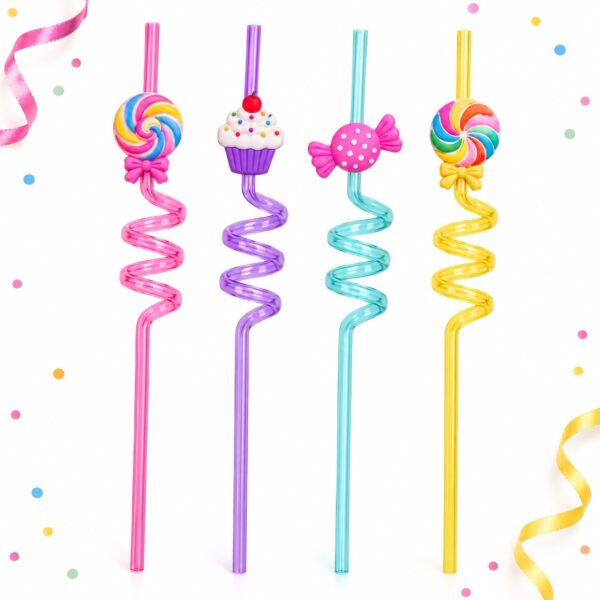 RI-0009534 Set de 4 Bombillas Espirales con Dulces de 27 cm Feliz