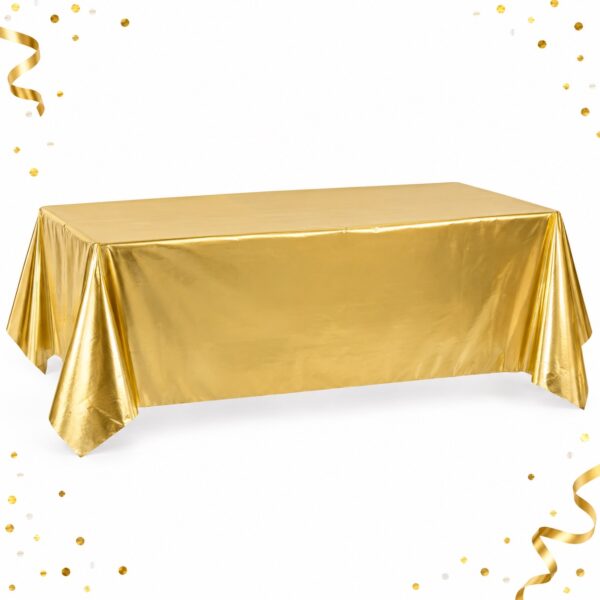 RI-0009535 Mantel de Mesa Dorado de 137 x 274 cm Feliz
