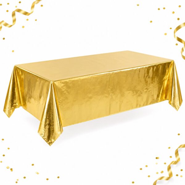 RI-0009537 Mantel de Mesa Dorado de 137 x 183 cm Feliz