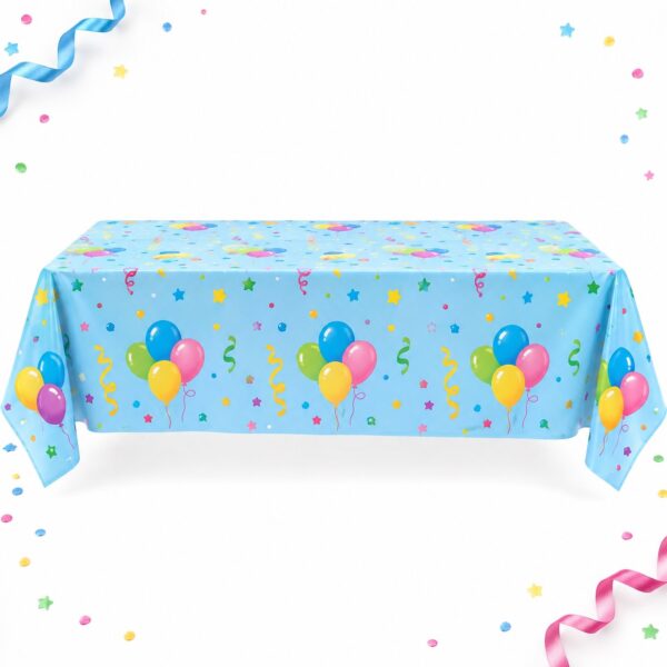 RI-0009541 Mantel de Mesa Celeste de Cumpleaños de 180 x 108 cm Feliz