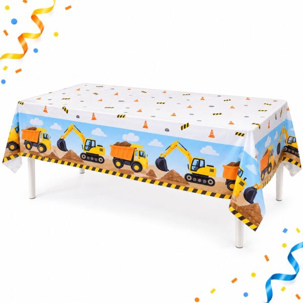 RI-0009545 Mantel de Mesa con Excavadoras de 180 x 108 cm Feliz