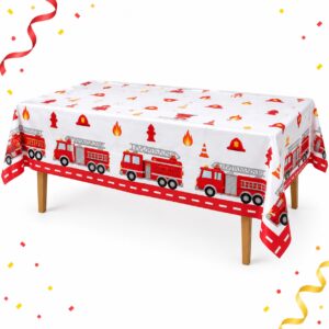 RI-0009546 Mantel de Mesa con Camiones de Bomberos de 180 x 108 cm Feliz