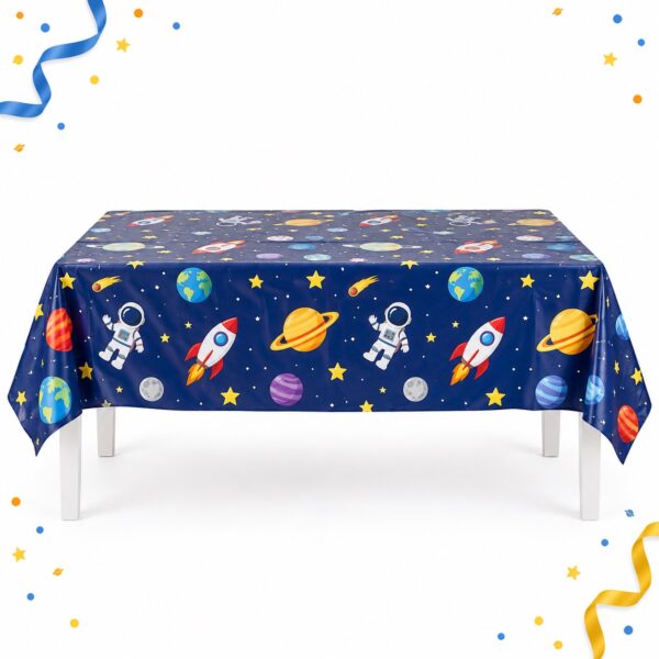 RI-0009554 Mantel de Mesa con Diseños del Espacio de 108 x 180 cm Feliz
