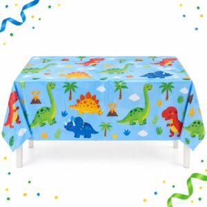 RI-0009556 Mantel de Mesa Azul con Dinosaurios de 108 x 220 cm Feliz