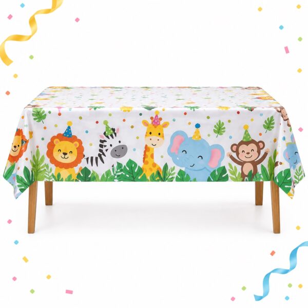 RI-0009561 Mantel de Mesa con Animales de 180 x 108 cm Feliz