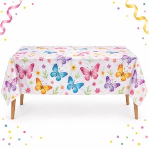 RI-0009564 Mantel de Mesa con Mariposas de 180 x 108 cm Feliz