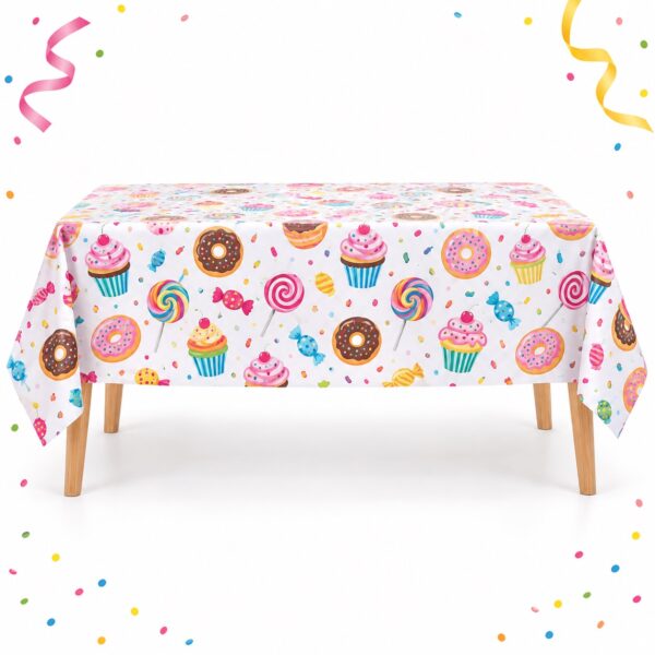 RI-0009566 Mantel de Mesa con Dulces de 180 x 108 cm Feliz
